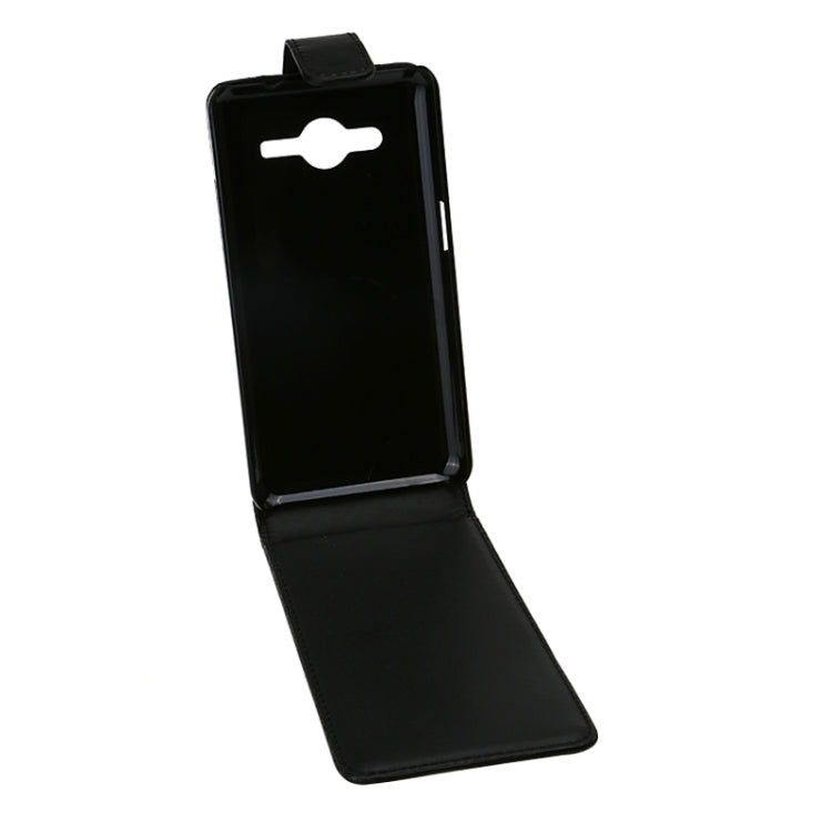 Vertical Flip Magnetic Snap Leather Case for Galaxy Core II / G355H(Black)