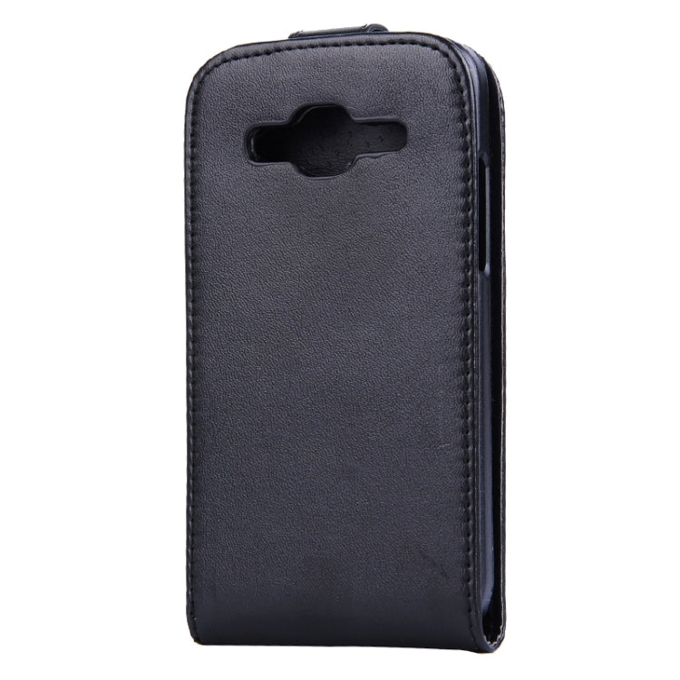 Vertical Flip Magnetic Snap Leather Case for Galaxy Core Prime / G360(Black)