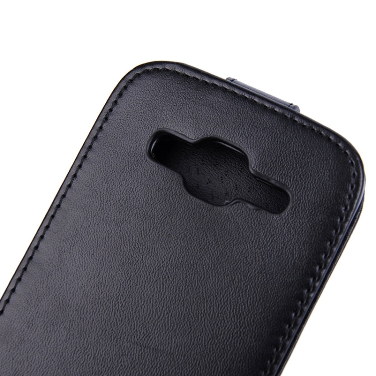 Vertical Flip Magnetic Snap Leather Case for Galaxy Core Prime / G360(Black)