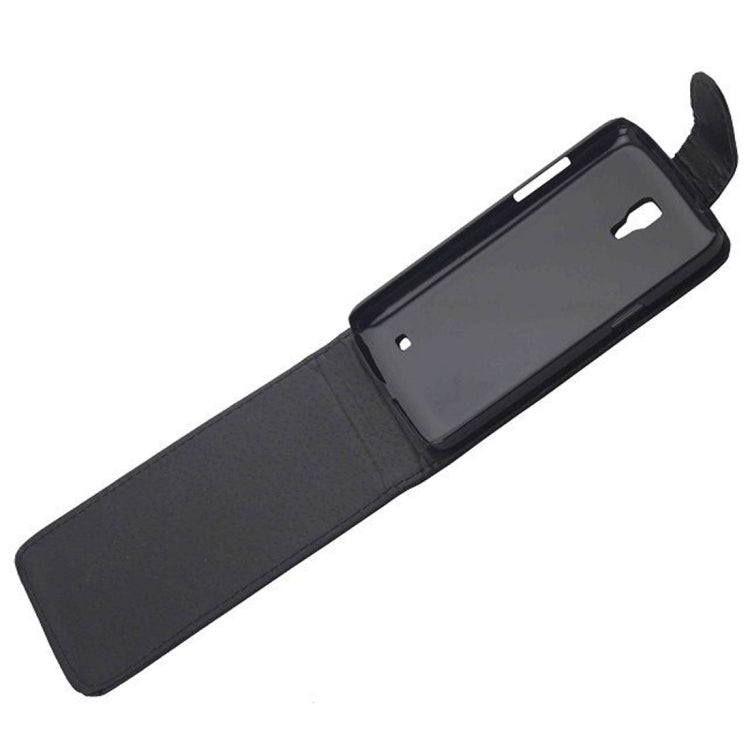 Vertical Flip Magnetic Snap Leather Case for Galaxy Core LTE / G386F(Black)