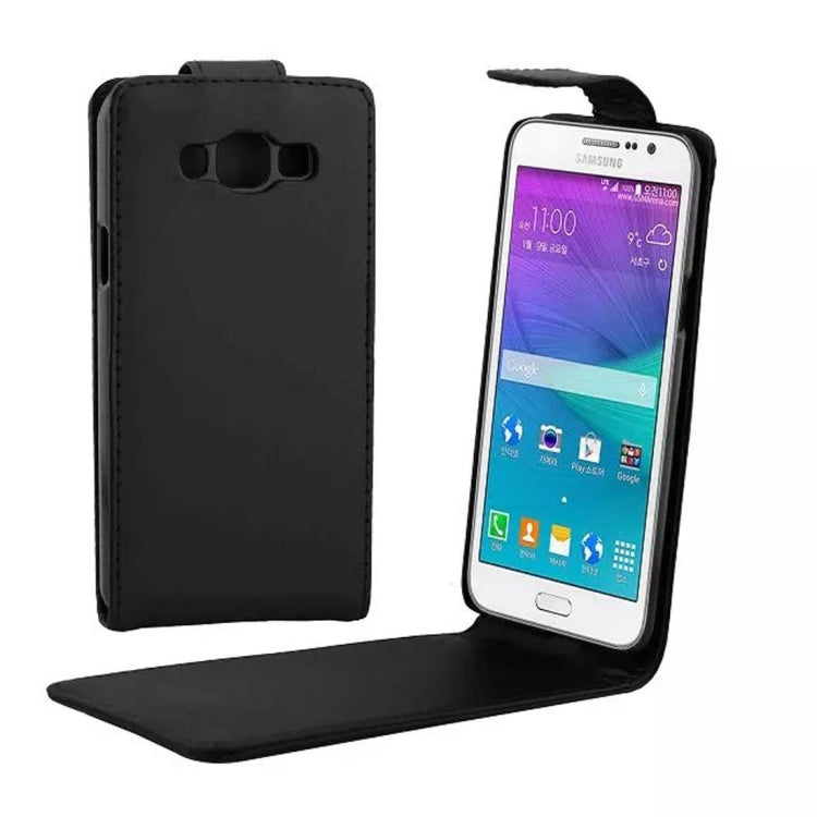Vertical Flip Magnetic Snap Leather Case for Galaxy Grand Max / G720no(Black)
