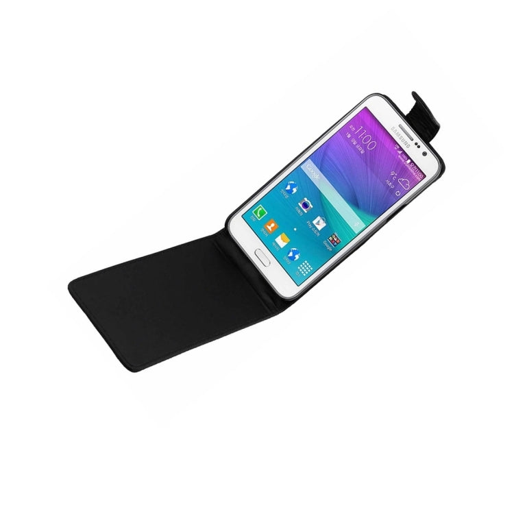 Vertical Flip Magnetic Snap Leather Case for Galaxy Grand Max / G720no(Black)