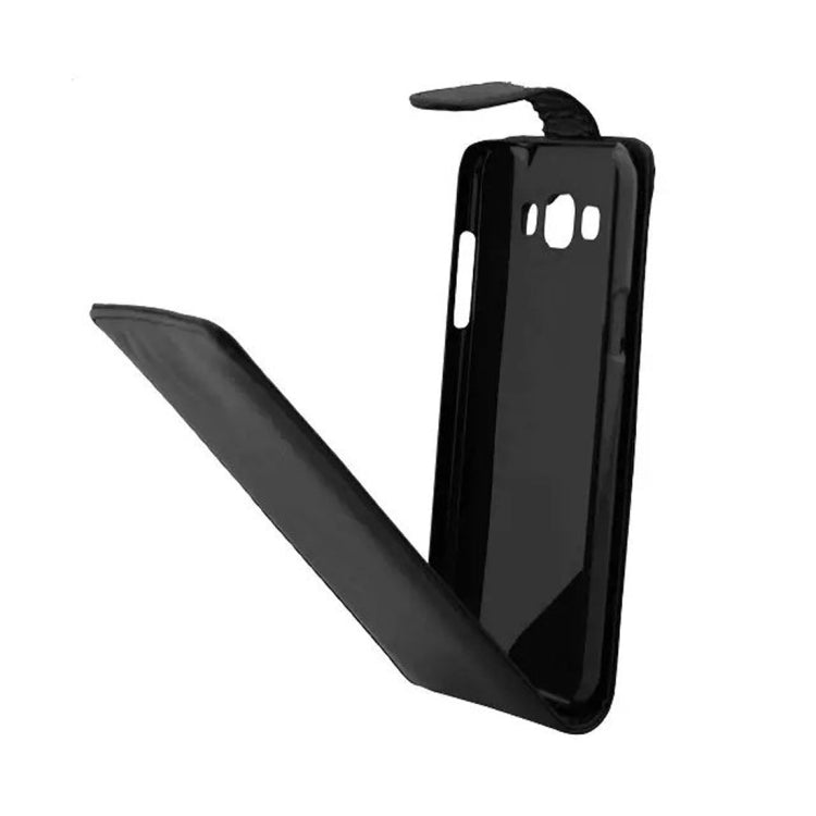 Vertical Flip Magnetic Snap Leather Case for Galaxy Grand Max / G720no(Black)