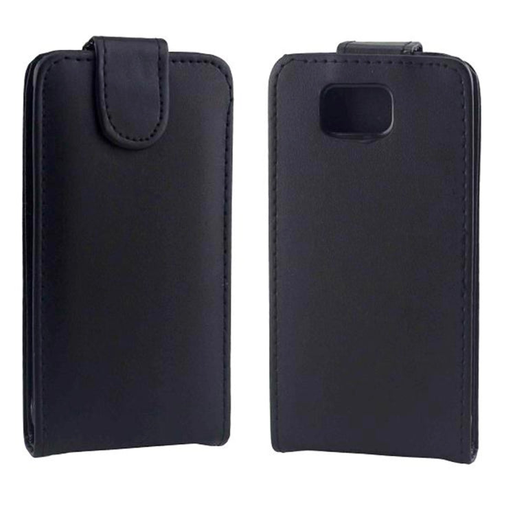 Vertical Flip Magnetic Snap Leather Case for Galaxy Alpha / G850F(Black)