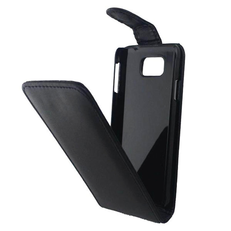 Vertical Flip Magnetic Snap Leather Case for Galaxy Alpha / G850F(Black)