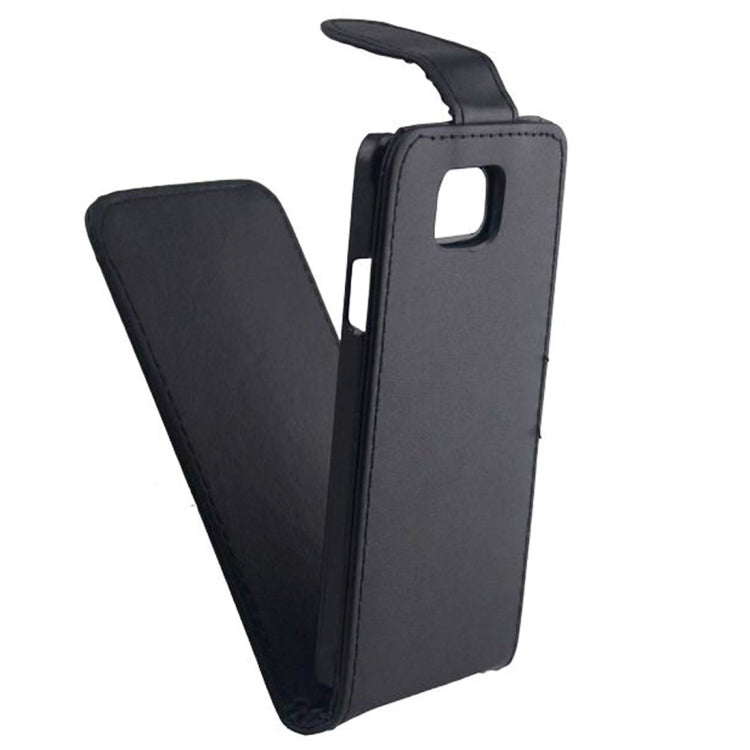 Vertical Flip Magnetic Snap Leather Case for Galaxy Alpha / G850F(Black)