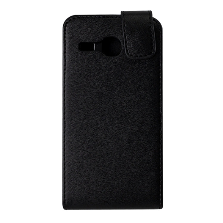 Vertical Flip Magnetic Snap Leather Case for Galaxy Trend 3 / G3509(Black)