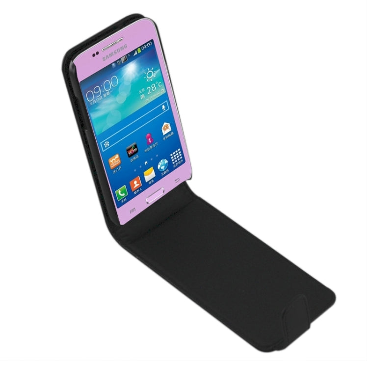 Vertical Flip Magnetic Snap Leather Case for Galaxy Trend 3 / G3509(Black)