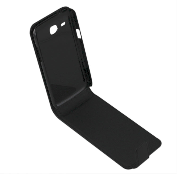 Vertical Flip Magnetic Snap Leather Case for Galaxy Trend 3 / G3509(Black)