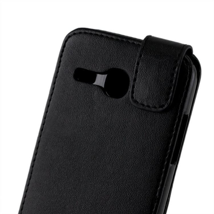 Vertical Flip Magnetic Snap Leather Case for Galaxy Trend 3 / G3509(Black)