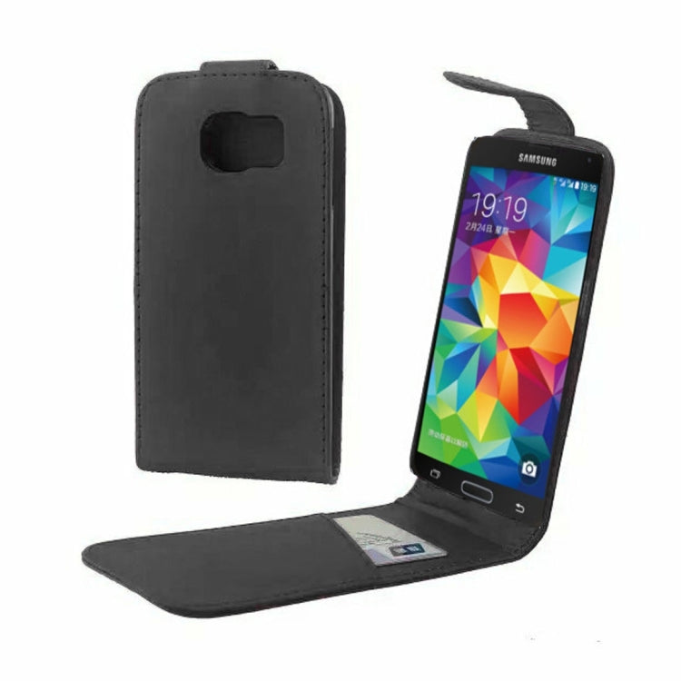 For Galaxy S6 / G920 Vertical Flip Magnetic Snap Leather Case(Black)