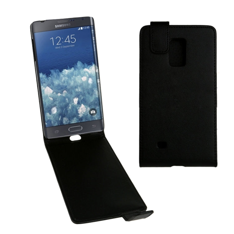 Vertical Flip Magnetic Snap Leather Case for Galaxy Note Edge / N915(Black)