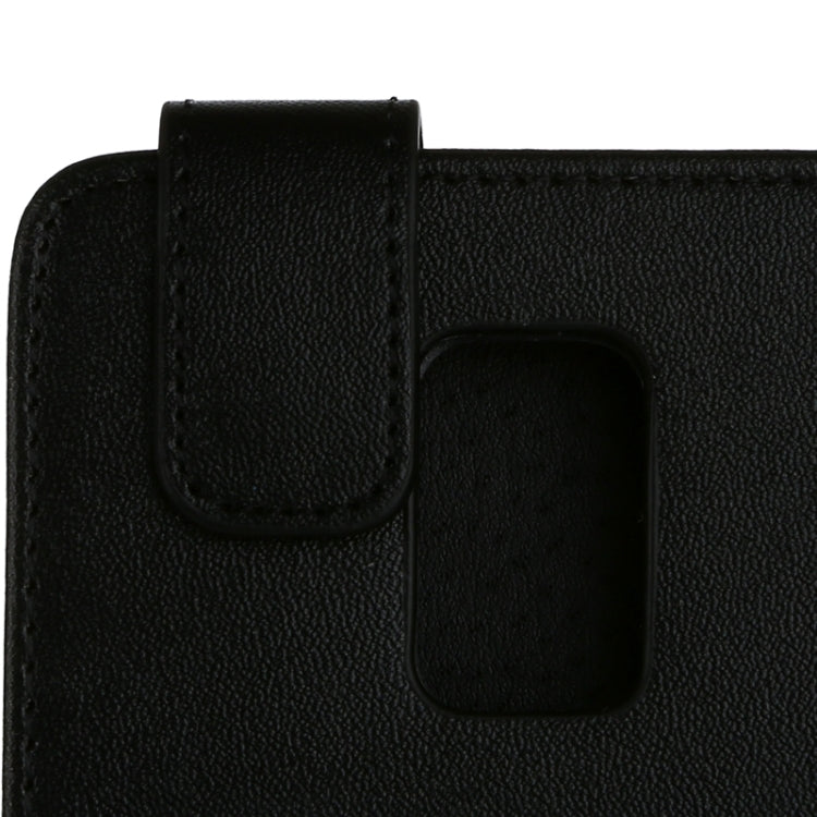 Vertical Flip Magnetic Snap Leather Case for Galaxy Note Edge / N915(Black)