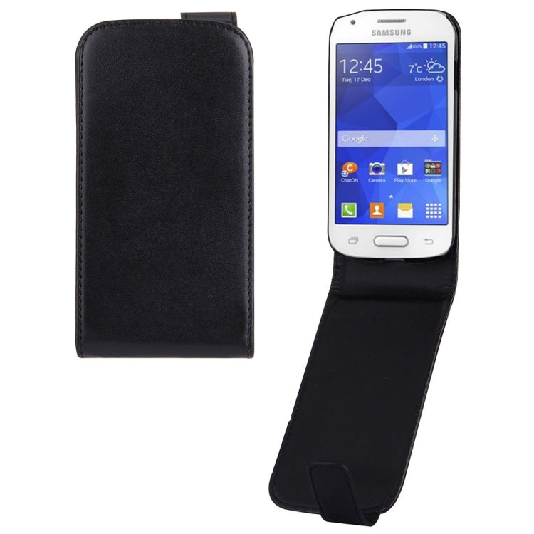 For Galaxy Ace Style / G310 Vertical Flip Magnetic Snap Leather Case(Black)
