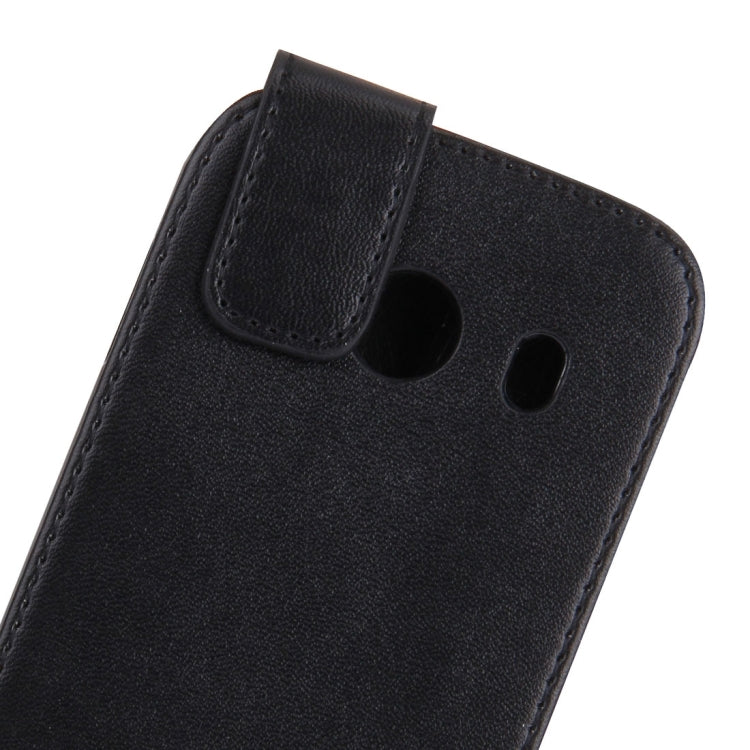 For Galaxy Ace Style / G310 Vertical Flip Magnetic Snap Leather Case(Black)