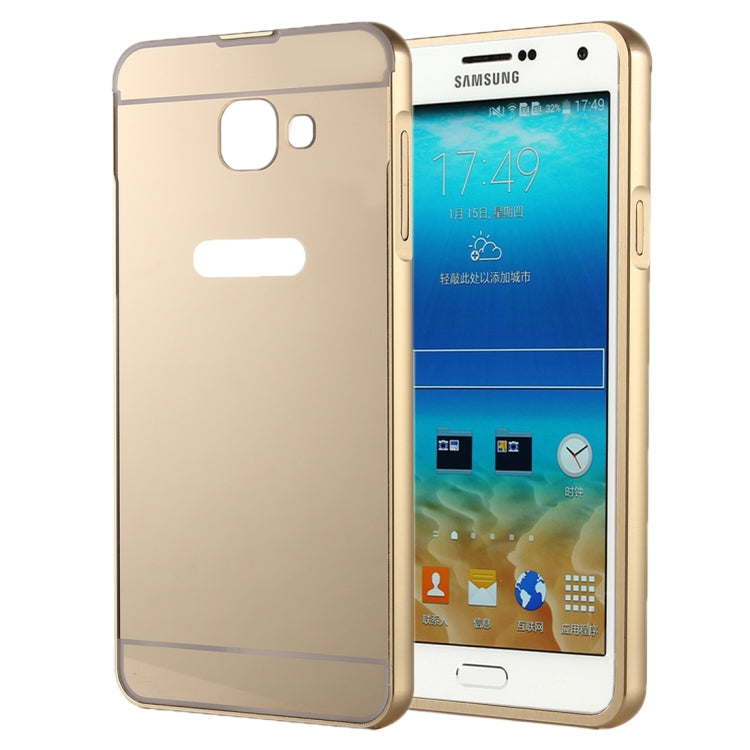 For Galaxy A7(2016) / A710 Fashionable Electroplating PC Push Pull Back Shell Cover  + Metal Bumper Frame