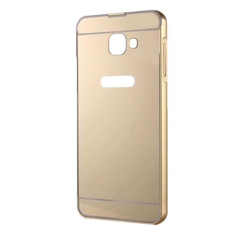 For Galaxy A7(2016) / A710 Fashionable Electroplating PC Push Pull Back Shell Cover  + Metal Bumper Frame