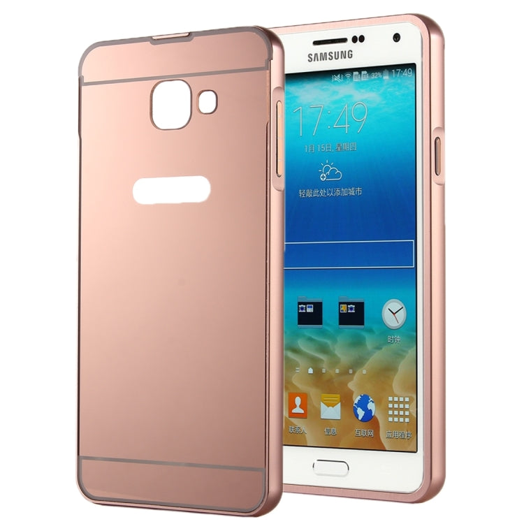 For Galaxy A7(2016) / A710 Fashionable Electroplating PC Push Pull Back Shell Cover  + Metal Bumper Frame