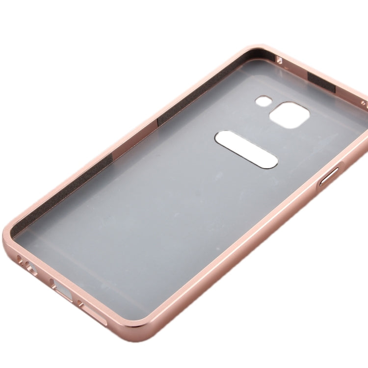 For Galaxy A7(2016) / A710 Fashionable Electroplating PC Push Pull Back Shell Cover  + Metal Bumper Frame