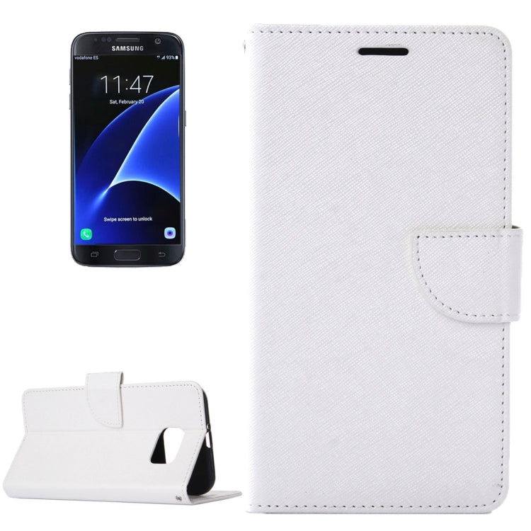 For Galaxy S7 / G930 Cross Texture Horizontal Flip Solid Color Leather Case with Holder & Card Slots & Wallet