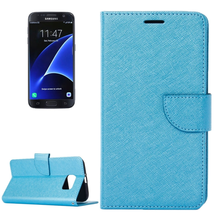 For Galaxy S7 Edge / G935 Cross Texture Horizontal Flip Solid Color Leather Case with Holder & Card Slots & Wallet