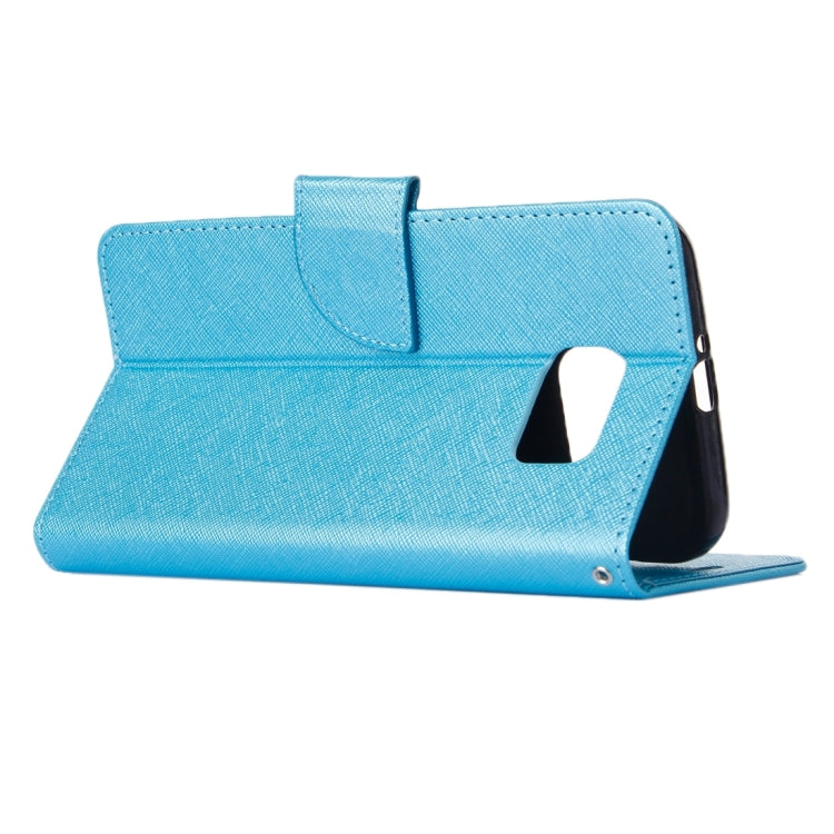 For Galaxy S7 Edge / G935 Cross Texture Horizontal Flip Solid Color Leather Case with Holder & Card Slots & Wallet