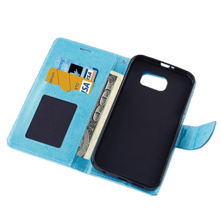 For Galaxy S7 Edge / G935 Cross Texture Horizontal Flip Solid Color Leather Case with Holder & Card Slots & Wallet