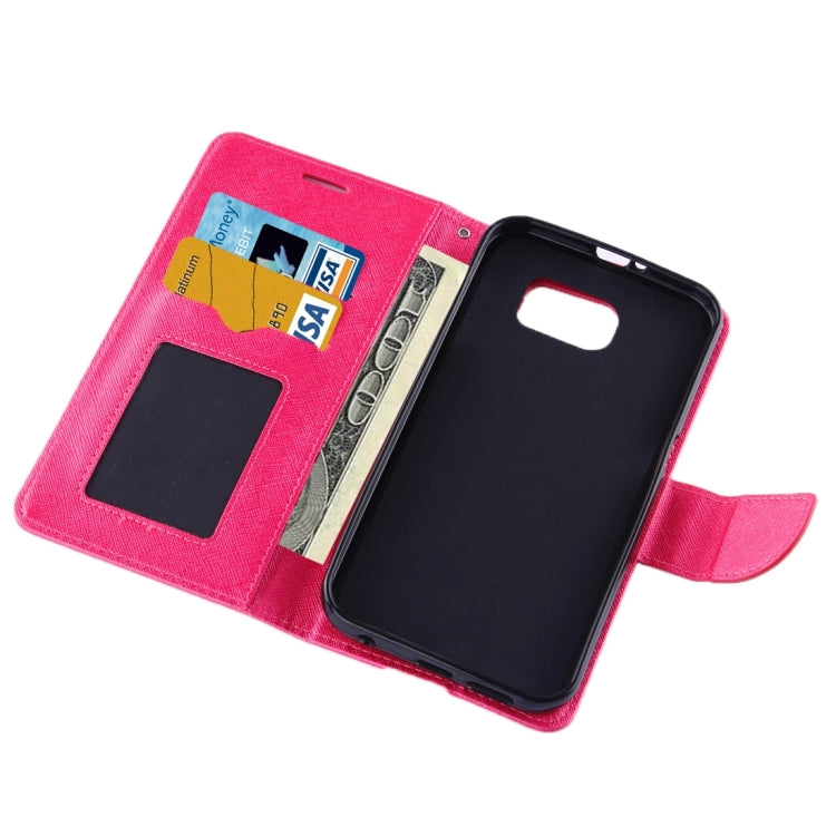 For Galaxy S7 Edge / G935 Cross Texture Horizontal Flip Solid Color Leather Case with Holder & Card Slots & Wallet