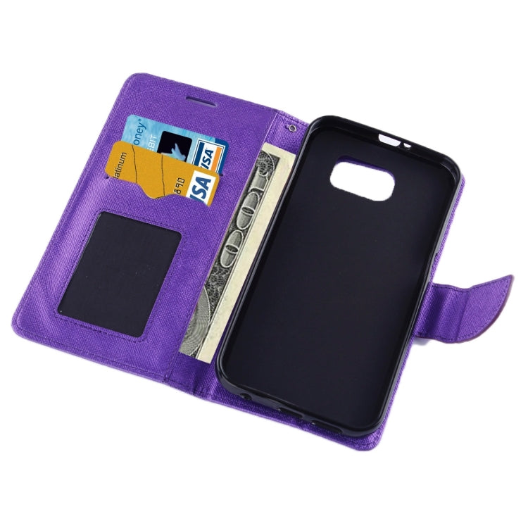 For Galaxy S7 Edge / G935 Cross Texture Horizontal Flip Solid Color Leather Case with Holder & Card Slots & Wallet