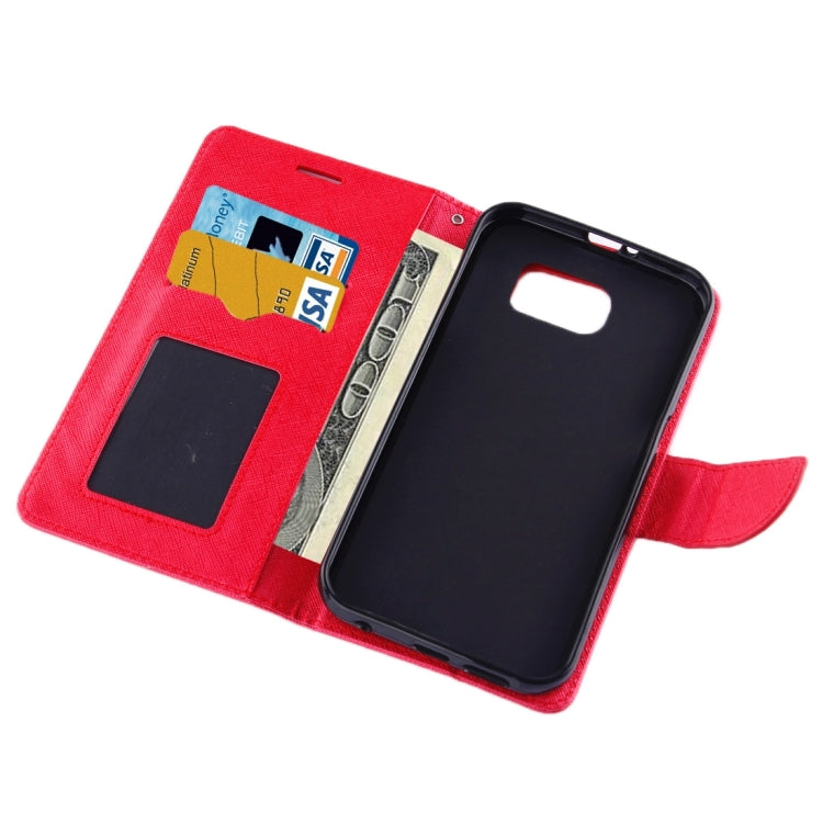 For Galaxy S7 Edge / G935 Cross Texture Horizontal Flip Solid Color Leather Case with Holder & Card Slots & Wallet