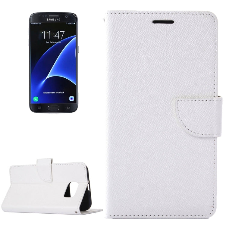For Galaxy S7 Edge / G935 Cross Texture Horizontal Flip Solid Color Leather Case with Holder & Card Slots & Wallet
