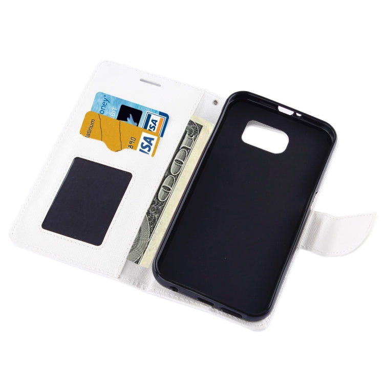 For Galaxy S7 Edge / G935 Cross Texture Horizontal Flip Solid Color Leather Case with Holder & Card Slots & Wallet
