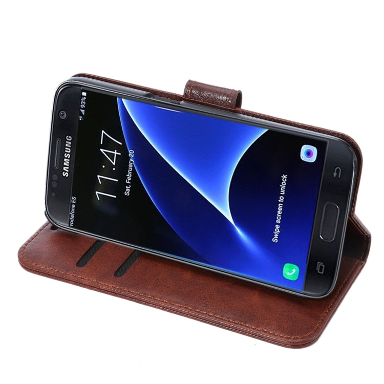 For Galaxy S7 / G930 Crazy Horse Texture Horizontal Flip Leather Case with Holder & Card Slots & Wallet
