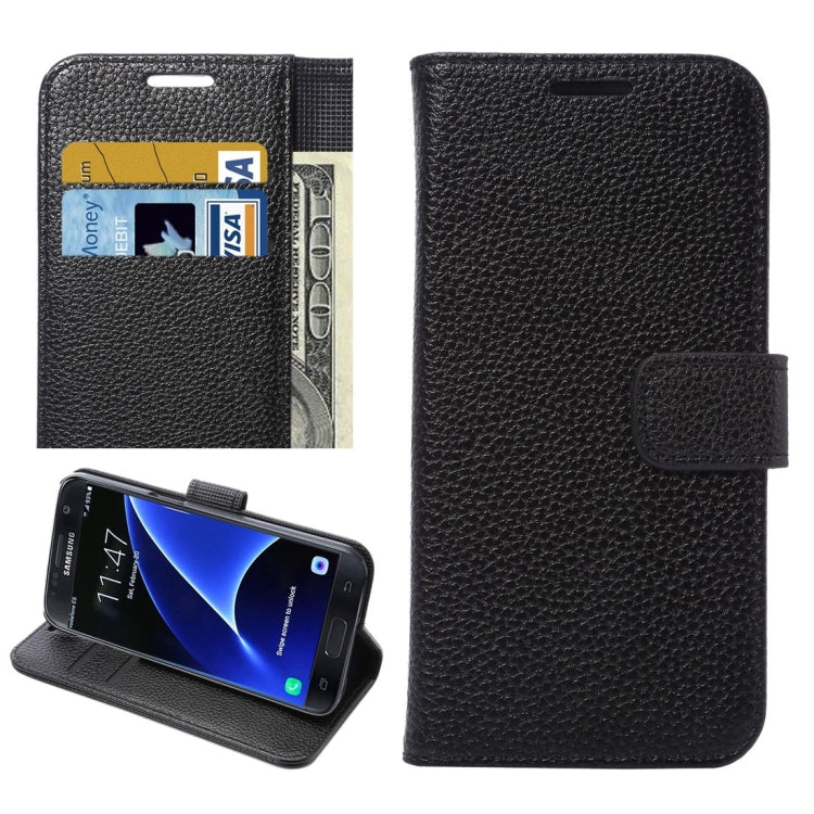 For Galaxy S7 / G930 Litchi Texture Horizontal Flip Leather Case with Holder & Card Slots & Wallet