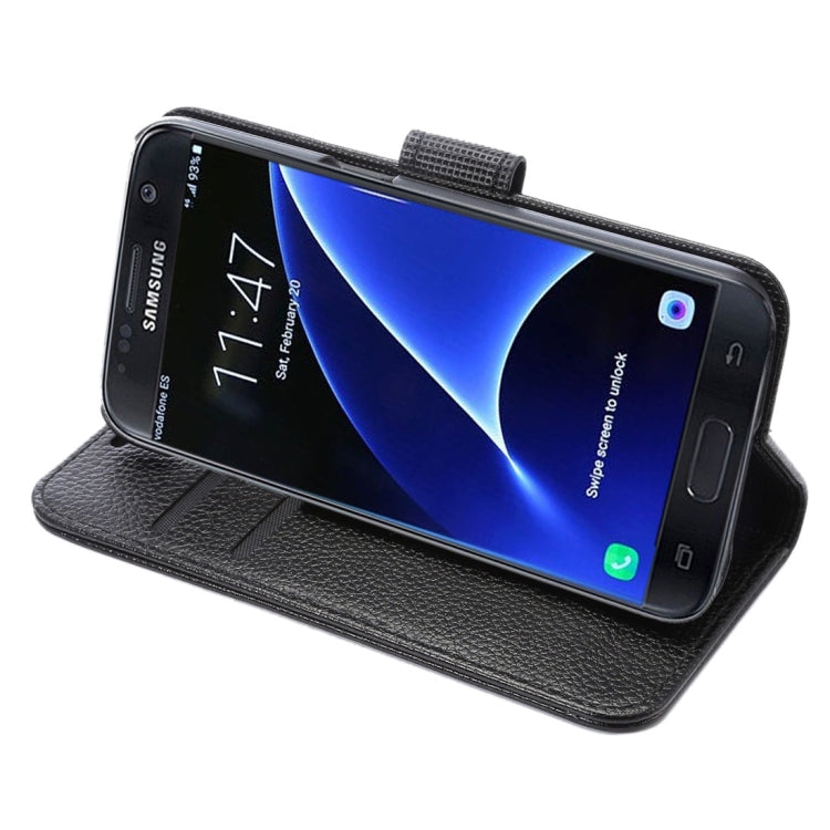 For Galaxy S7 / G930 Litchi Texture Horizontal Flip Leather Case with Holder & Card Slots & Wallet