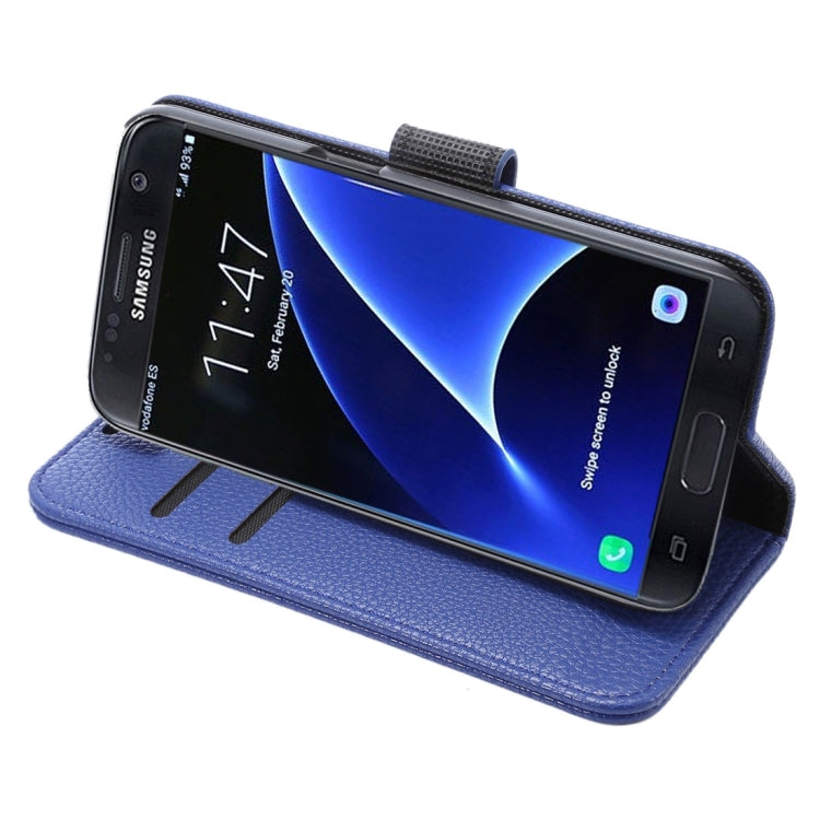 For Galaxy S7 / G930 Litchi Texture Horizontal Flip Leather Case with Holder & Card Slots & Wallet