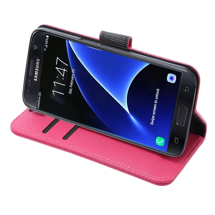 For Galaxy S7 / G930 Litchi Texture Horizontal Flip Leather Case with Holder & Card Slots & Wallet