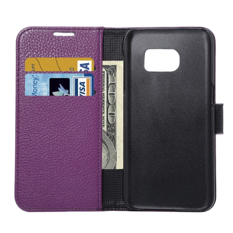 For Galaxy S7 / G930 Litchi Texture Horizontal Flip Leather Case with Holder & Card Slots & Wallet