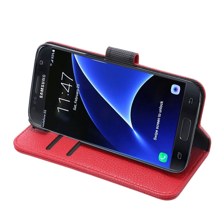 For Galaxy S7 / G930 Litchi Texture Horizontal Flip Leather Case with Holder & Card Slots & Wallet