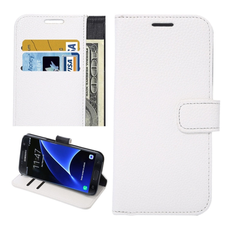 For Galaxy S7 / G930 Litchi Texture Horizontal Flip Leather Case with Holder & Card Slots & Wallet