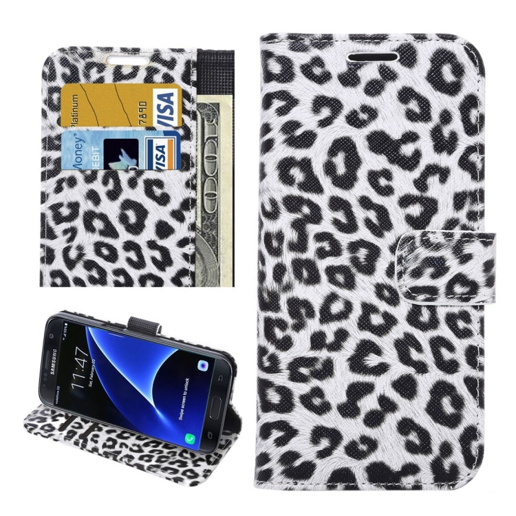 For Galaxy S7 Edge/ G935 Leopard Texture Horizontal Flip Leather Case with Holder & Card Slots & Wallet
