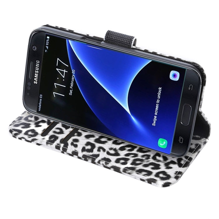 For Galaxy S7 Edge/ G935 Leopard Texture Horizontal Flip Leather Case with Holder & Card Slots & Wallet