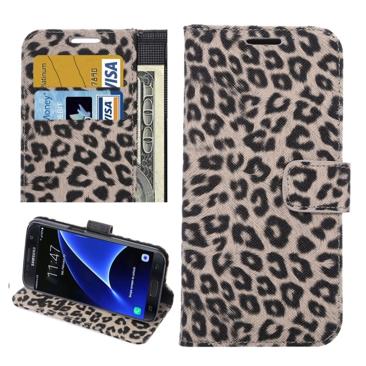 For Galaxy S7 Edge/ G935 Leopard Texture Horizontal Flip Leather Case with Holder & Card Slots & Wallet