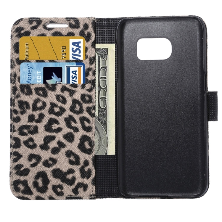 For Galaxy S7 Edge/ G935 Leopard Texture Horizontal Flip Leather Case with Holder & Card Slots & Wallet