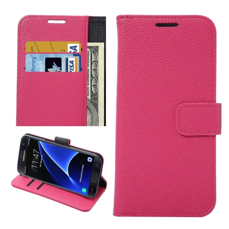 For Galaxy S7 Edge/ G935 Litchi Texture Horizontal Flip Leather Case with Holder & Card Slots & Wallet