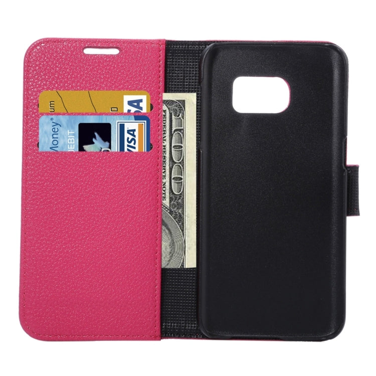 For Galaxy S7 Edge/ G935 Litchi Texture Horizontal Flip Leather Case with Holder & Card Slots & Wallet