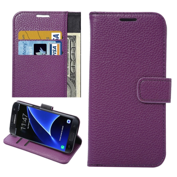 For Galaxy S7 Edge/ G935 Litchi Texture Horizontal Flip Leather Case with Holder & Card Slots & Wallet