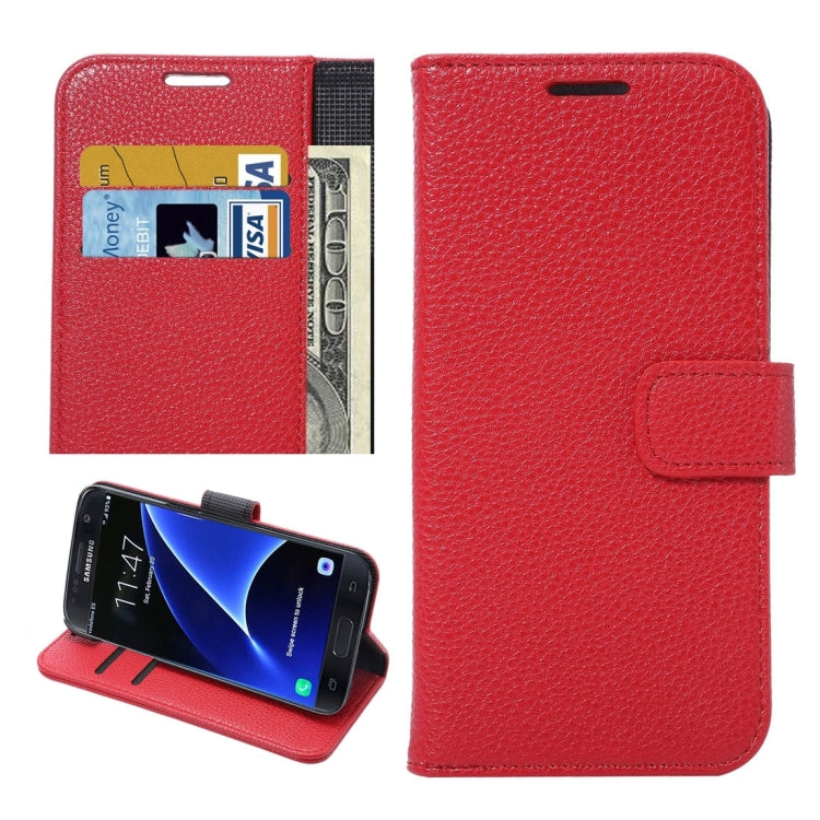 For Galaxy S7 Edge/ G935 Litchi Texture Horizontal Flip Leather Case with Holder & Card Slots & Wallet