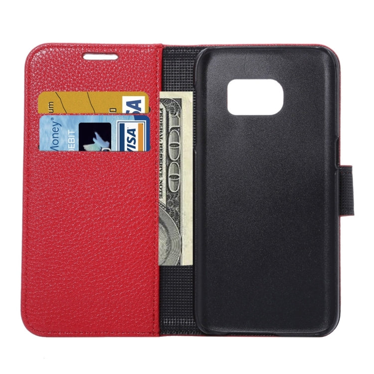 For Galaxy S7 Edge/ G935 Litchi Texture Horizontal Flip Leather Case with Holder & Card Slots & Wallet