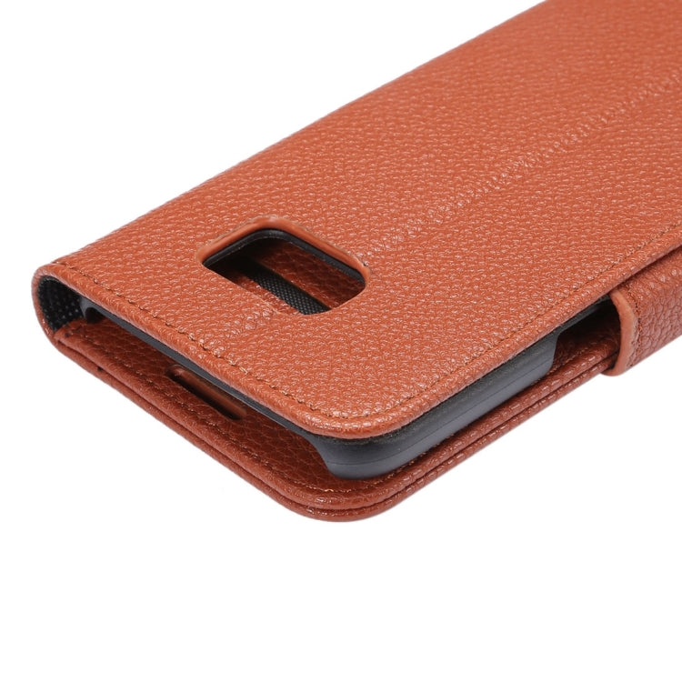 For Galaxy S7 Edge/ G935 Litchi Texture Horizontal Flip Leather Case with Holder & Card Slots & Wallet